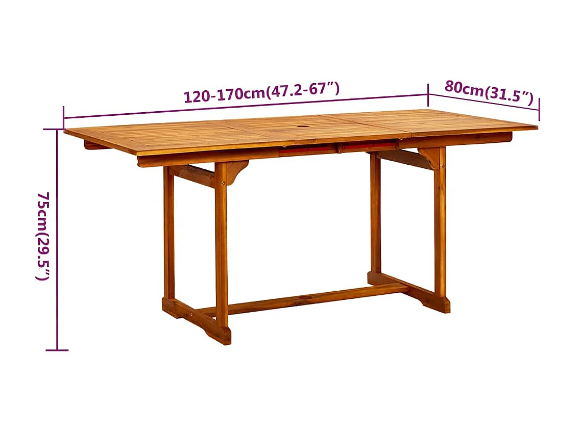 Ensemble de salle à manger de jardin 5 pcs Bois d'acacia massif 2