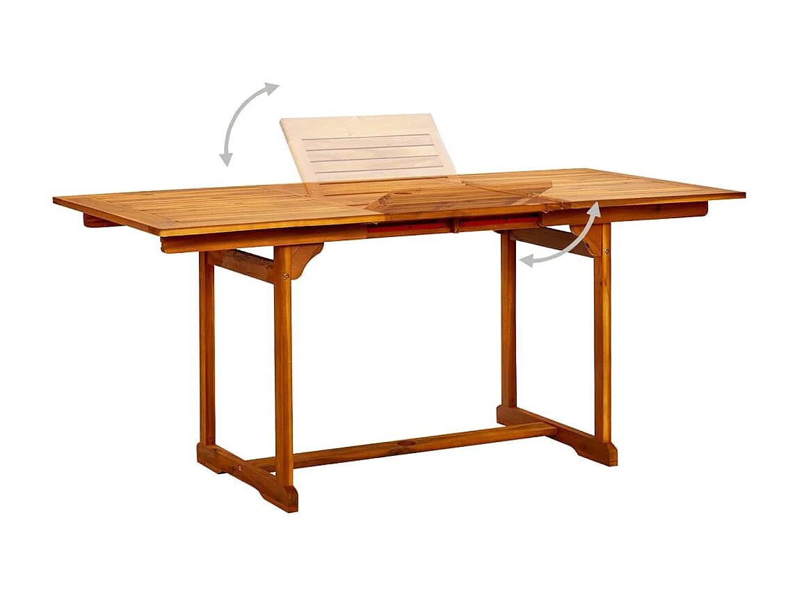 Ensemble de salle à manger de jardin 5 pcs Bois d'acacia massif 2