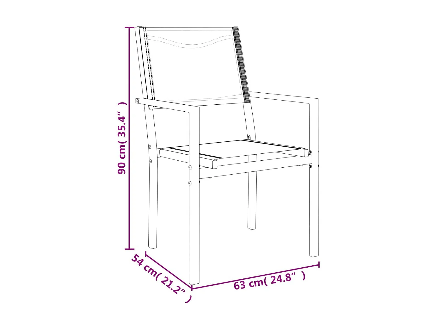 Ensemble à manger de jardin 3 pcs noir textilène et acier