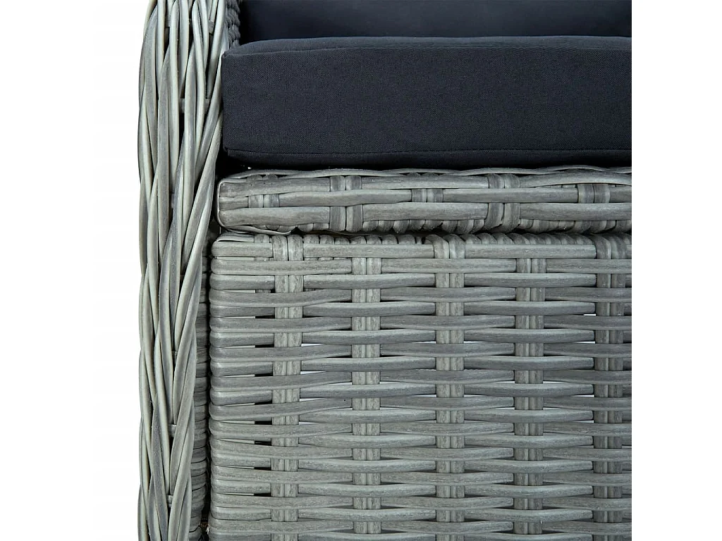 Ensemble à manger de jardin 7 pcs Gris clair Résine tressée