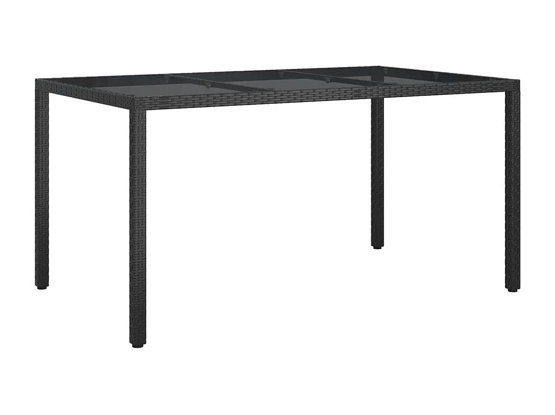 Ensemble à manger de jardin coussins 5pcs Noir Résine tressée