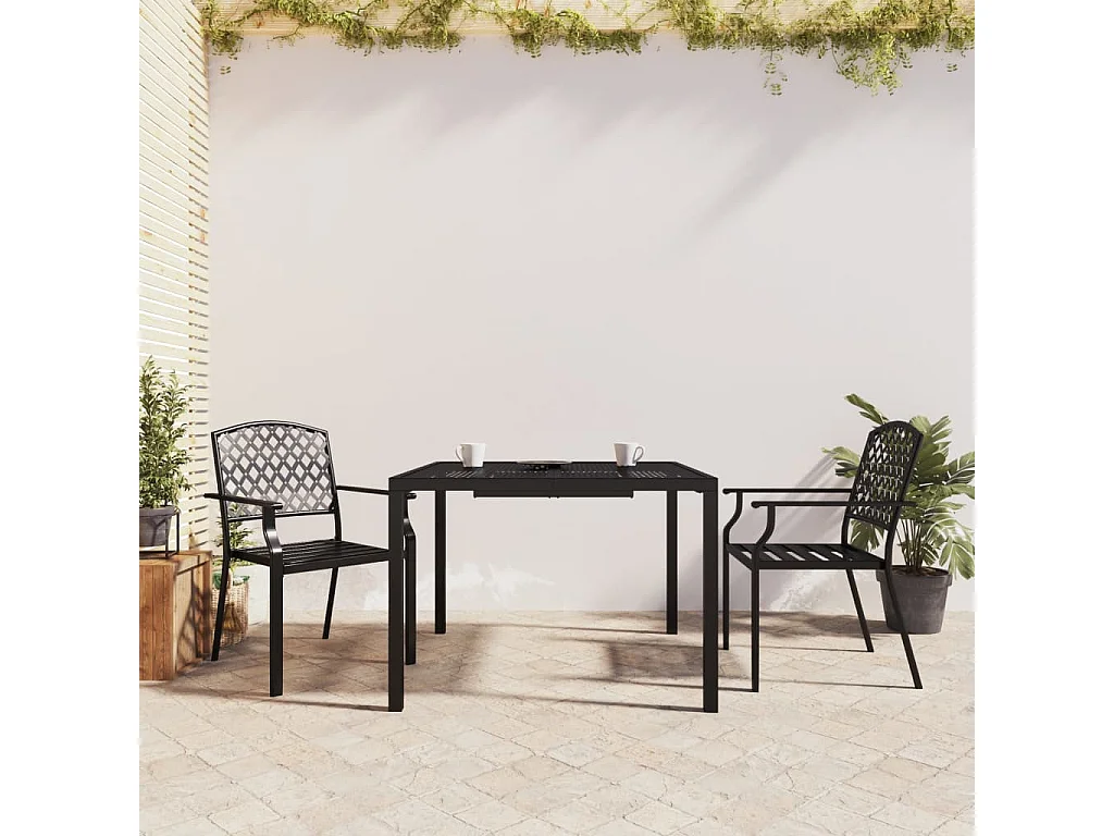 3-delige Tuinset staal antracietkleurig