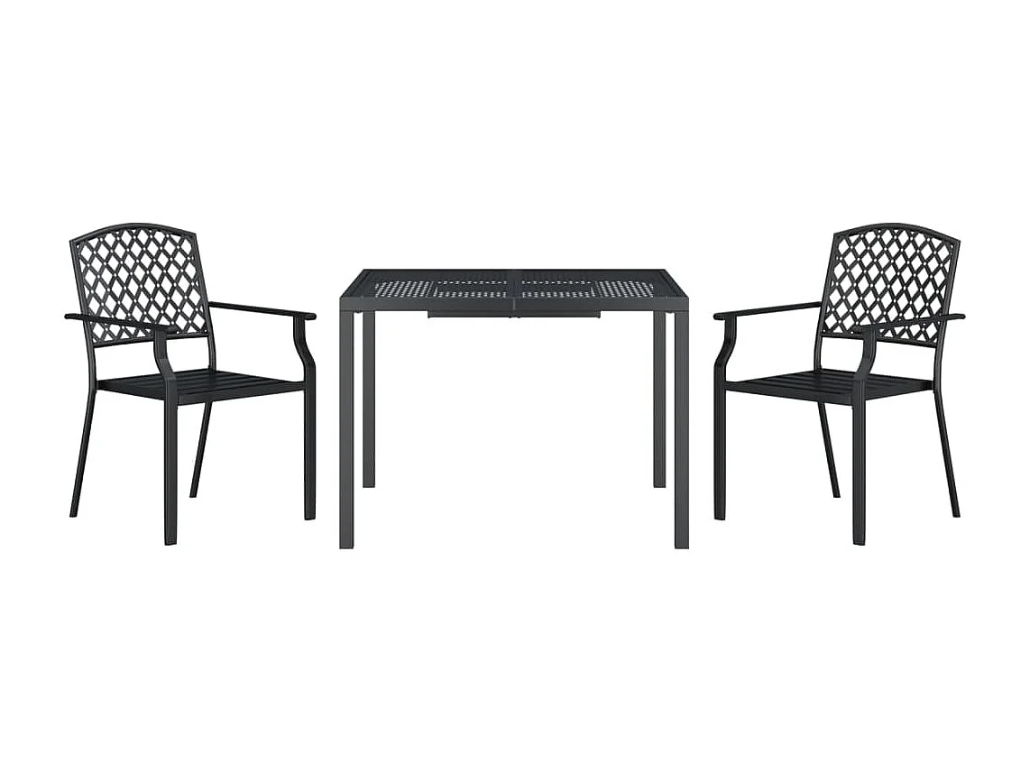 3-delige Tuinset staal antracietkleurig