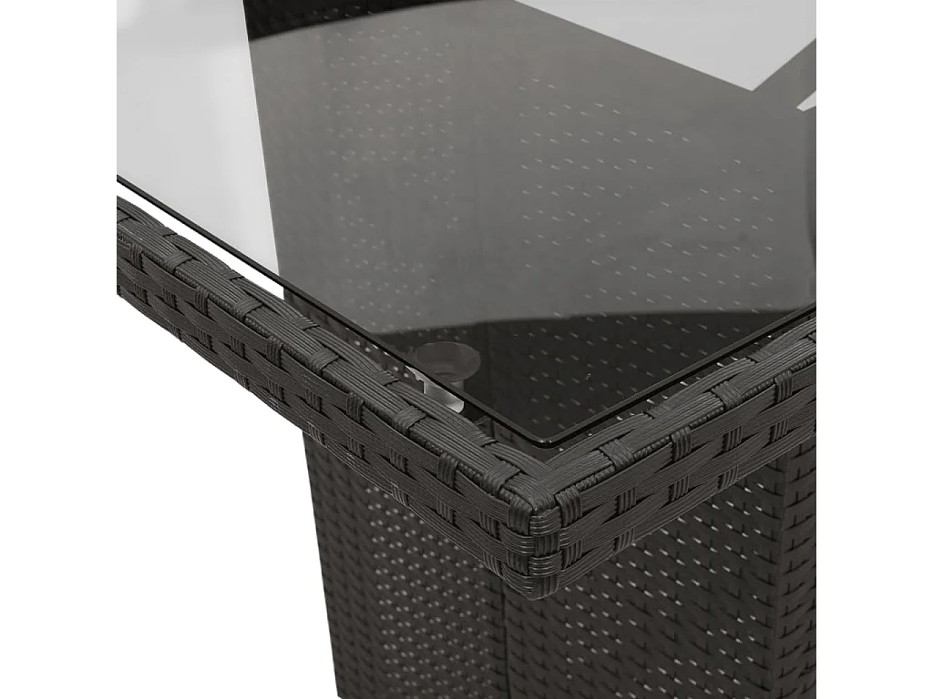 vidaXL Set de comedor de jardín 7 pzas y cojines ratán sintético negro