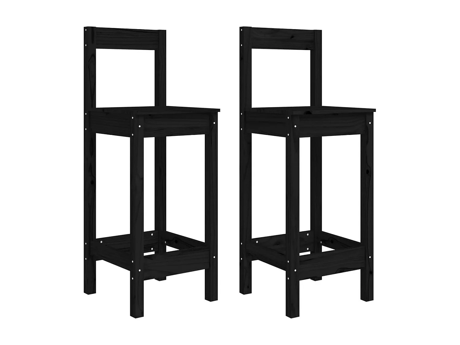Ensemble de bar de jardin 3 pcs noir bois de pin massif
