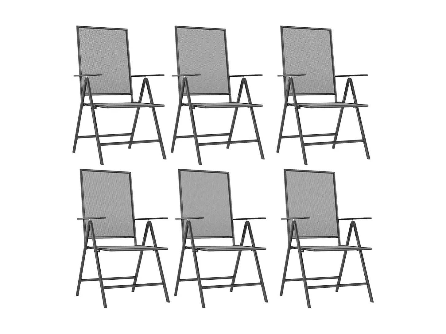 Ensemble à manger de jardin 7 pcs anthracite acier