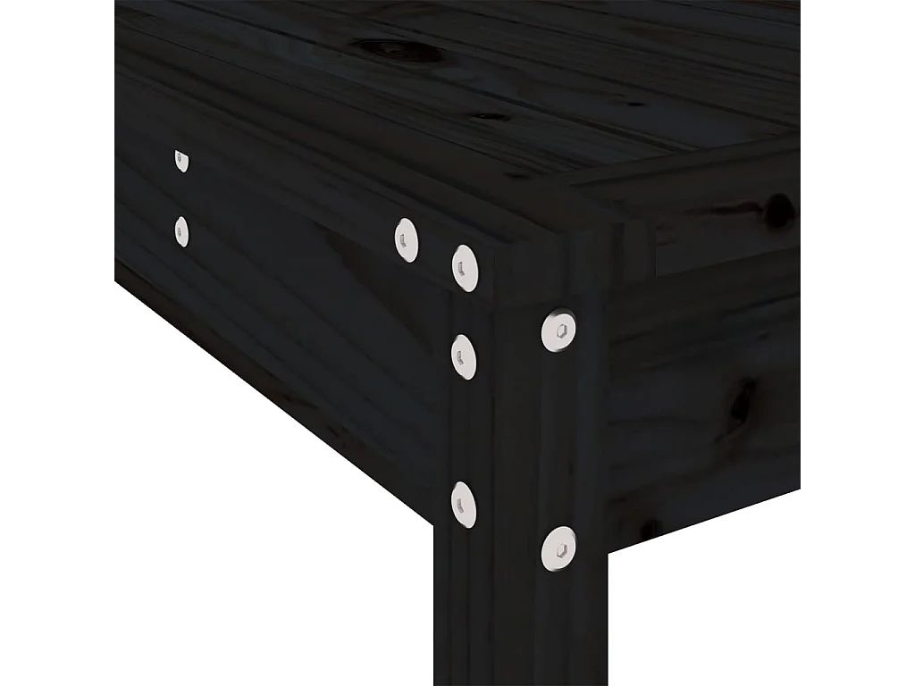 Ensemble de bar de jardin 3 pcs noir bois de pin massif