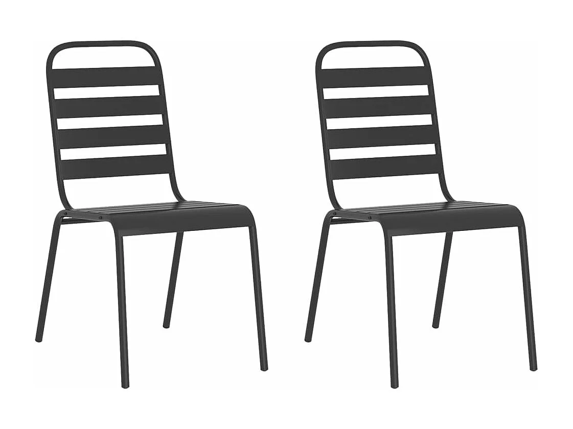 Ensemble à manger de jardin 3 pcs anthracite acier