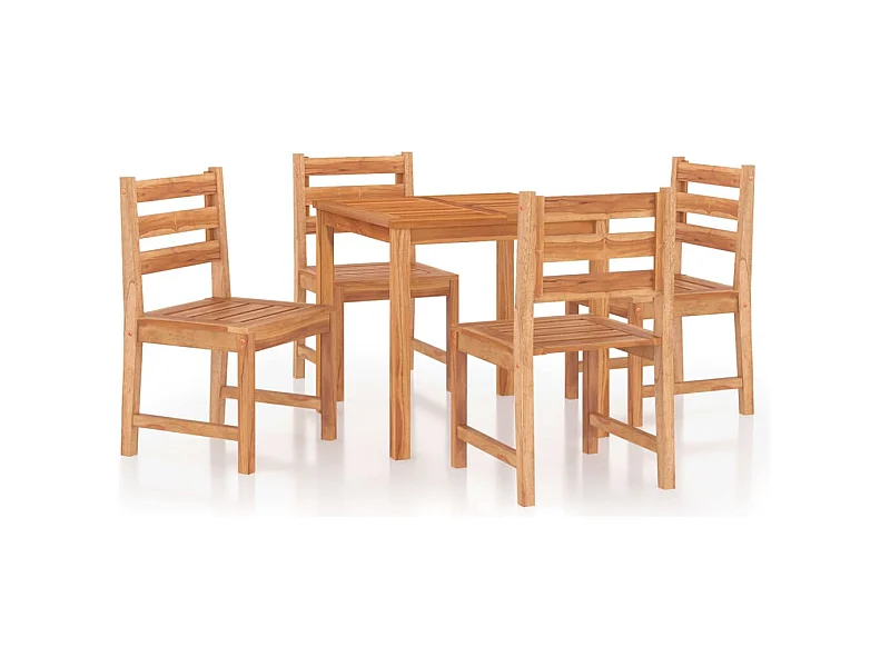 Ensemble à manger de jardin 5pcs Bois de teck massif