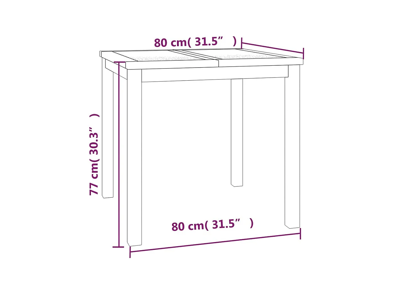 Ensemble à manger de jardin 5pcs Bois de teck massif
