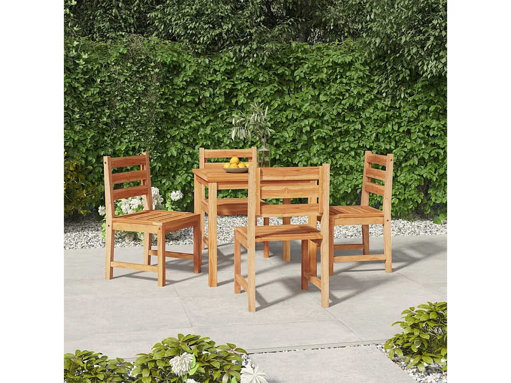 Ensemble à manger de jardin 5pcs Bois de teck massif