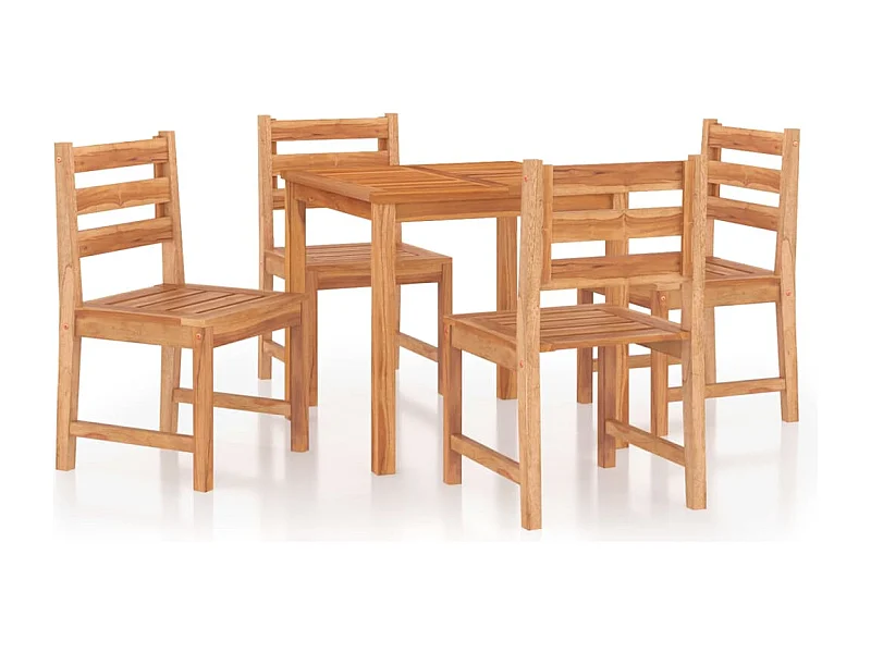 Ensemble à manger de jardin 5pcs Bois de teck massif