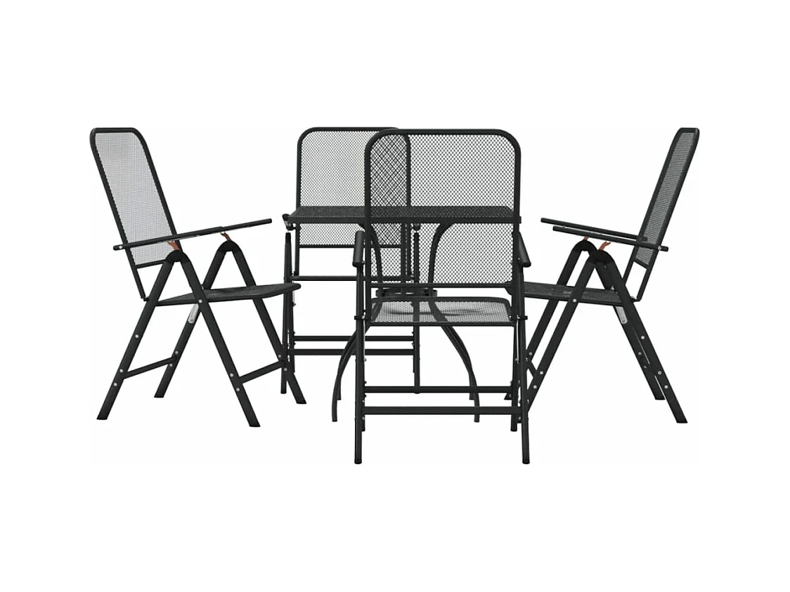 5-delige Tuinset metaalgaas antracietkleurig