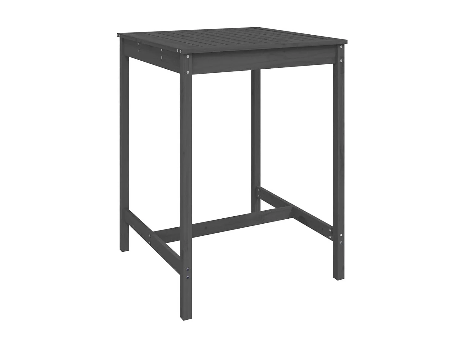 Ensemble de bar de jardin 3 pcs gris bois de pin massif