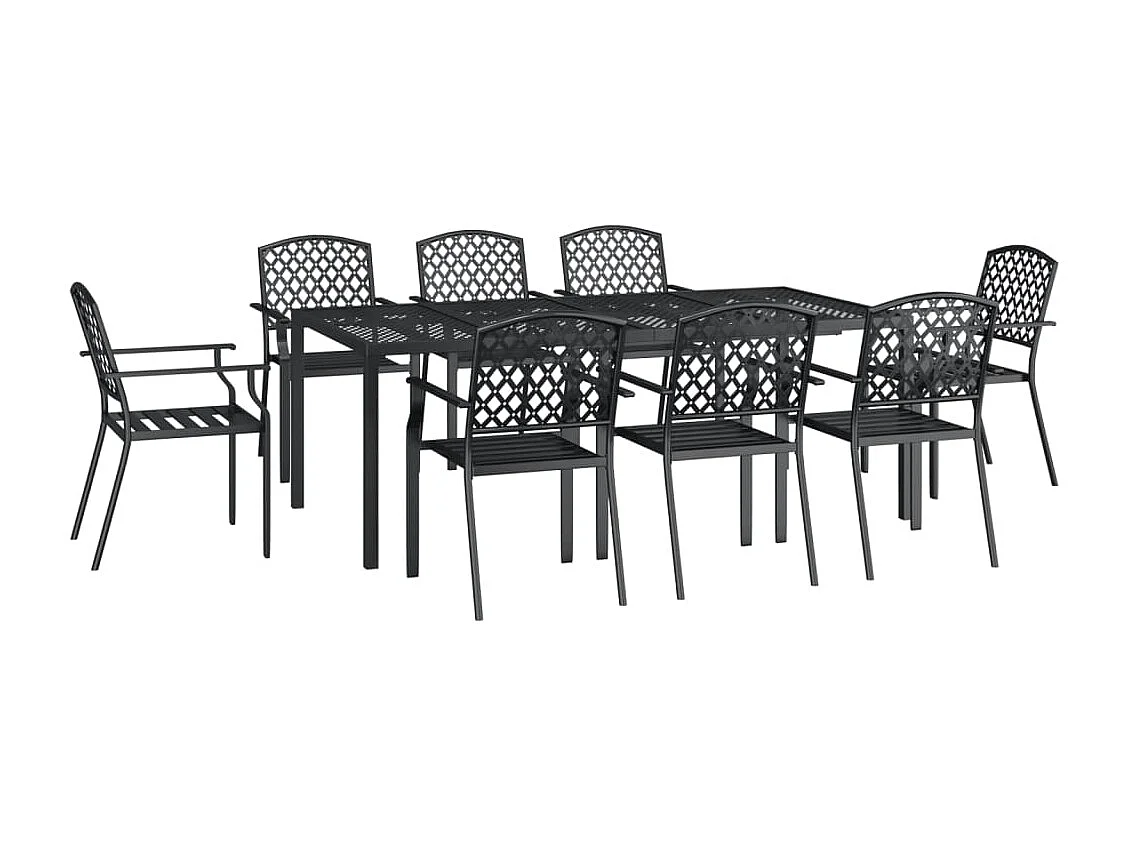 9-delige Tuinset staal antracietkleurig