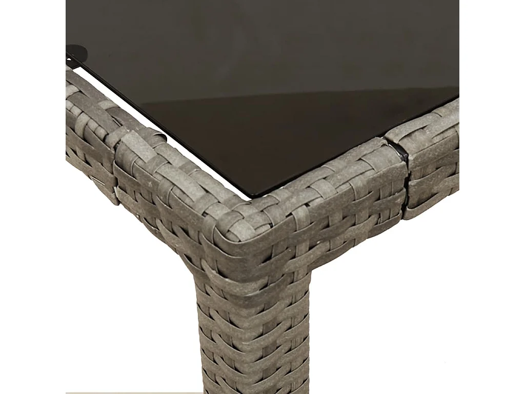 Ensemble de bistro 3 pcs avec coussins gris résine tressée