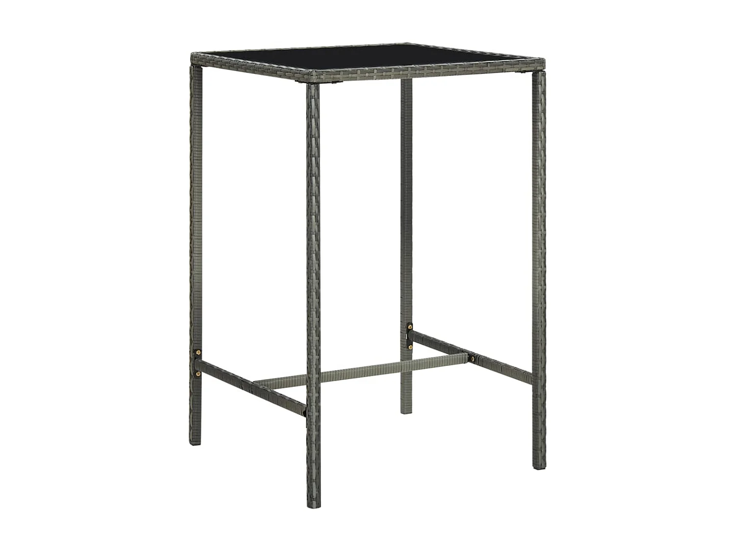 Ensemble de bar de jardin 3 pcs Résine tressée Gris 2