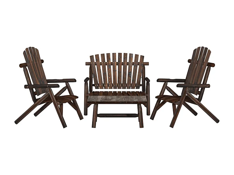 Ensemble de salon de jardin 4 pcs bois massif d'épicéa