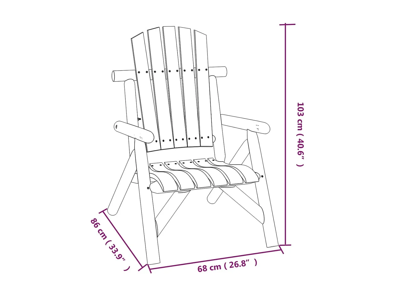 Ensemble de salon de jardin 4 pcs bois massif d'épicéa