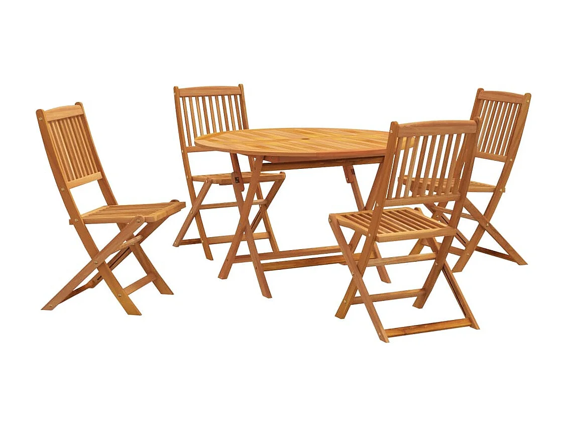 Ensemble de salle à manger de jardin 5 pcs bois d'acacia solide