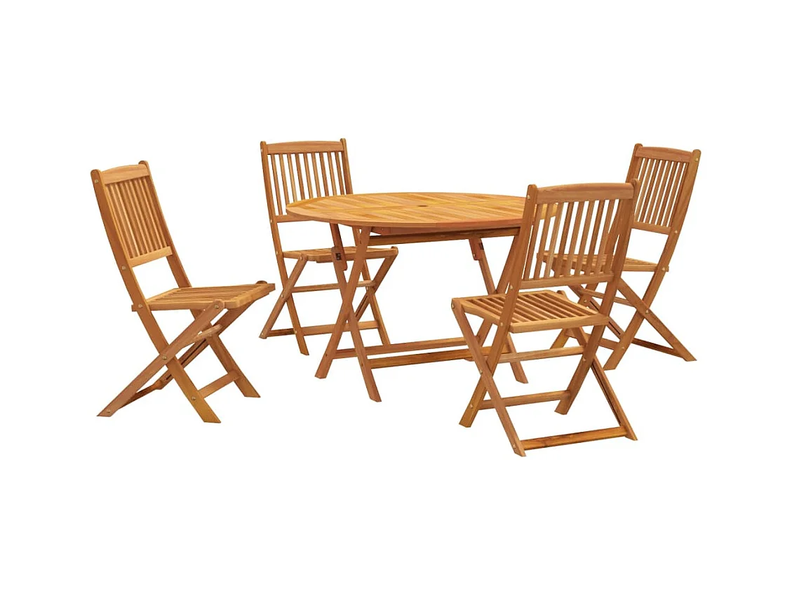 Ensemble de salle à manger de jardin 5 pcs bois d'acacia solide