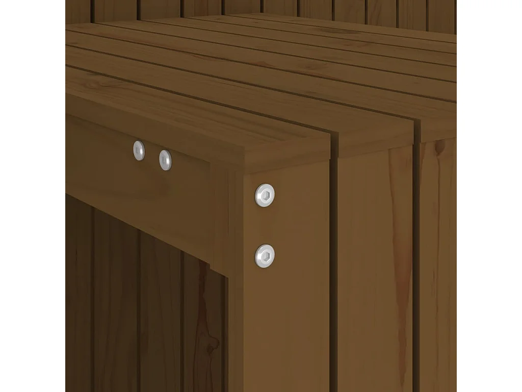 Set de balcon 2 places marron miel bois de pin massif