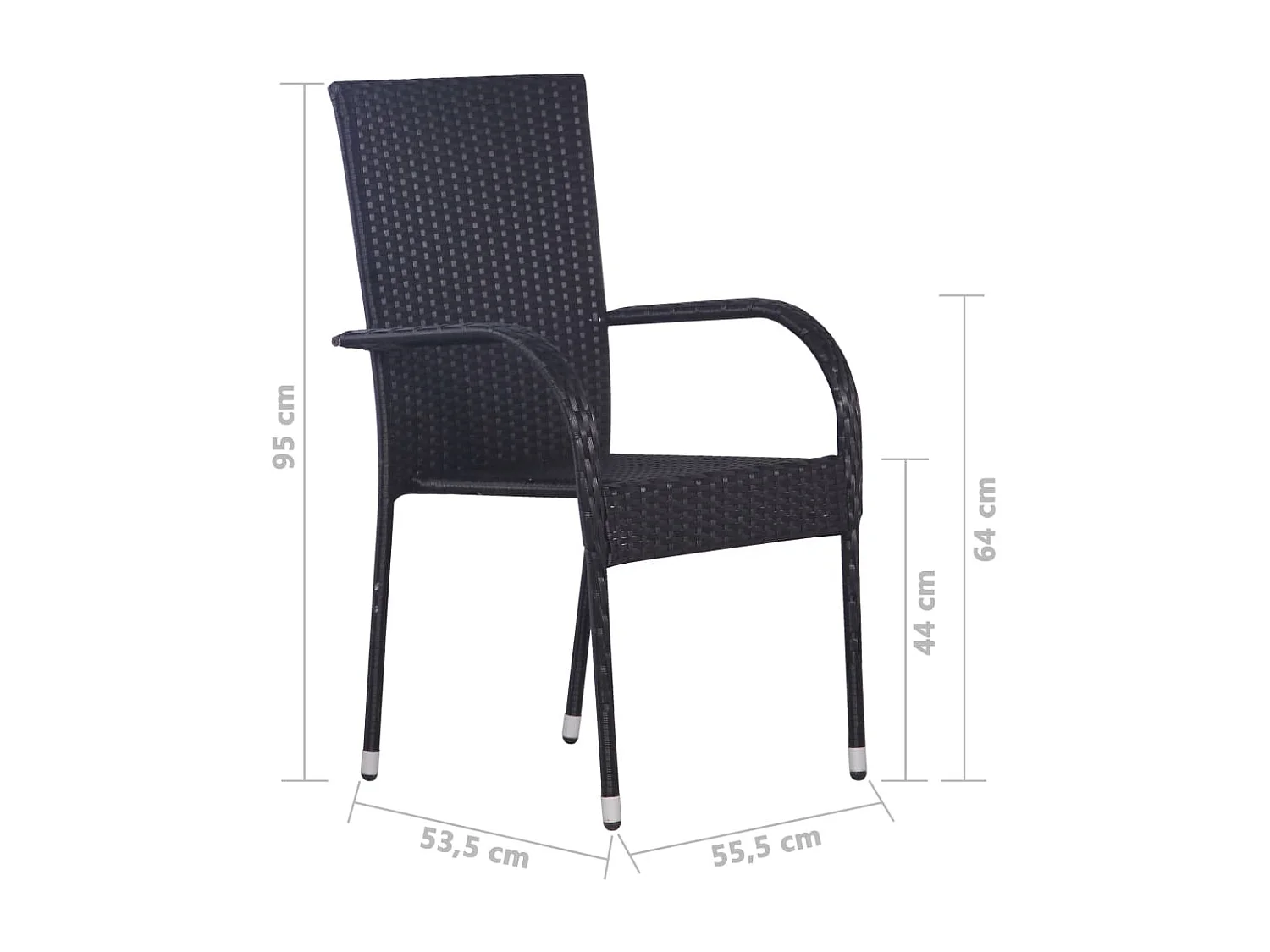 Ensemble de salle à manger de jardin 7 pcs Résine tressée Noir 7