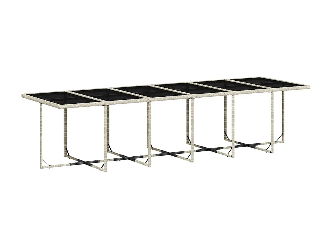 Ensemble à manger de jardin et coussins 13 pcs gris clair rotin