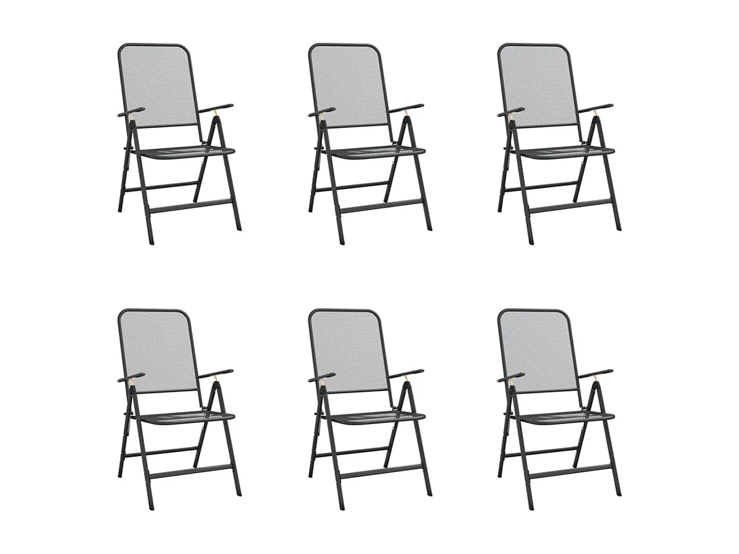 Ensemble à manger de jardin 7 pcs anthracite métal maille