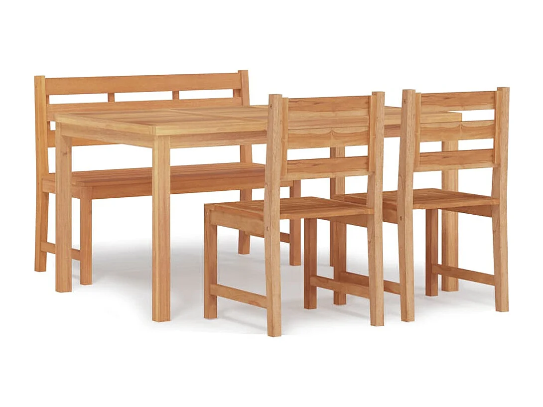 Ensemble à manger de jardin 4 pcs Bois de teck massif