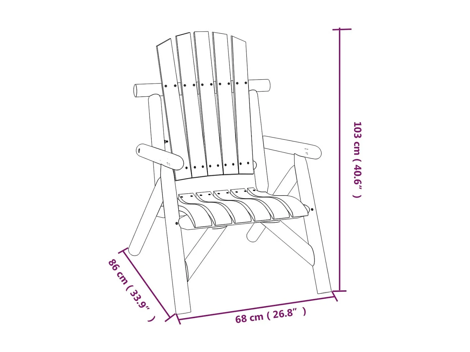 Ensemble de salon de jardin 3 pcs bois massif d'épicéa
