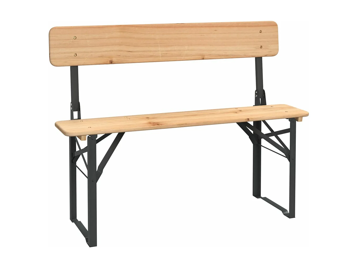 Ensemble de tables à bière pliantes 3 pcs bois massif de sapin