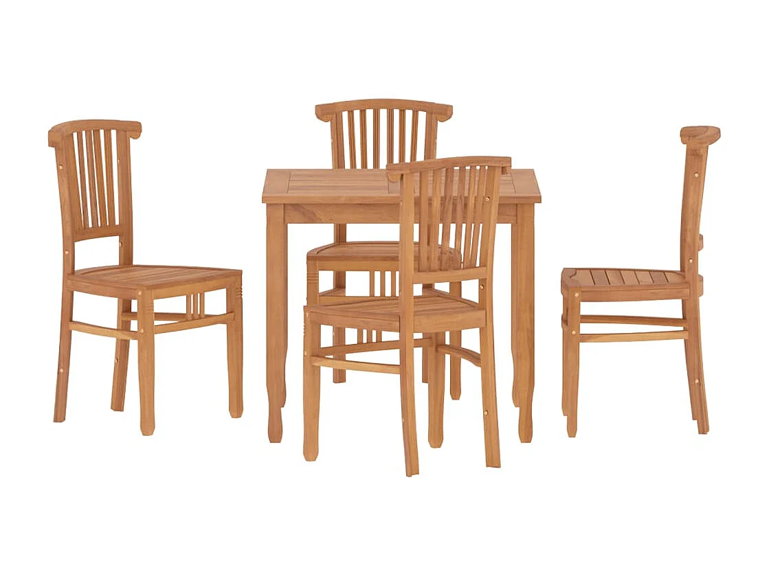 Ensemble à dîner de jardin 5 pcs Bois de teck massif