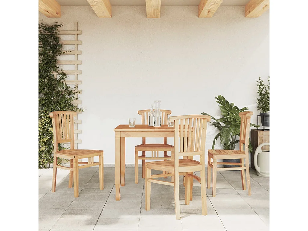 5-delige Tuinset massief teakhout