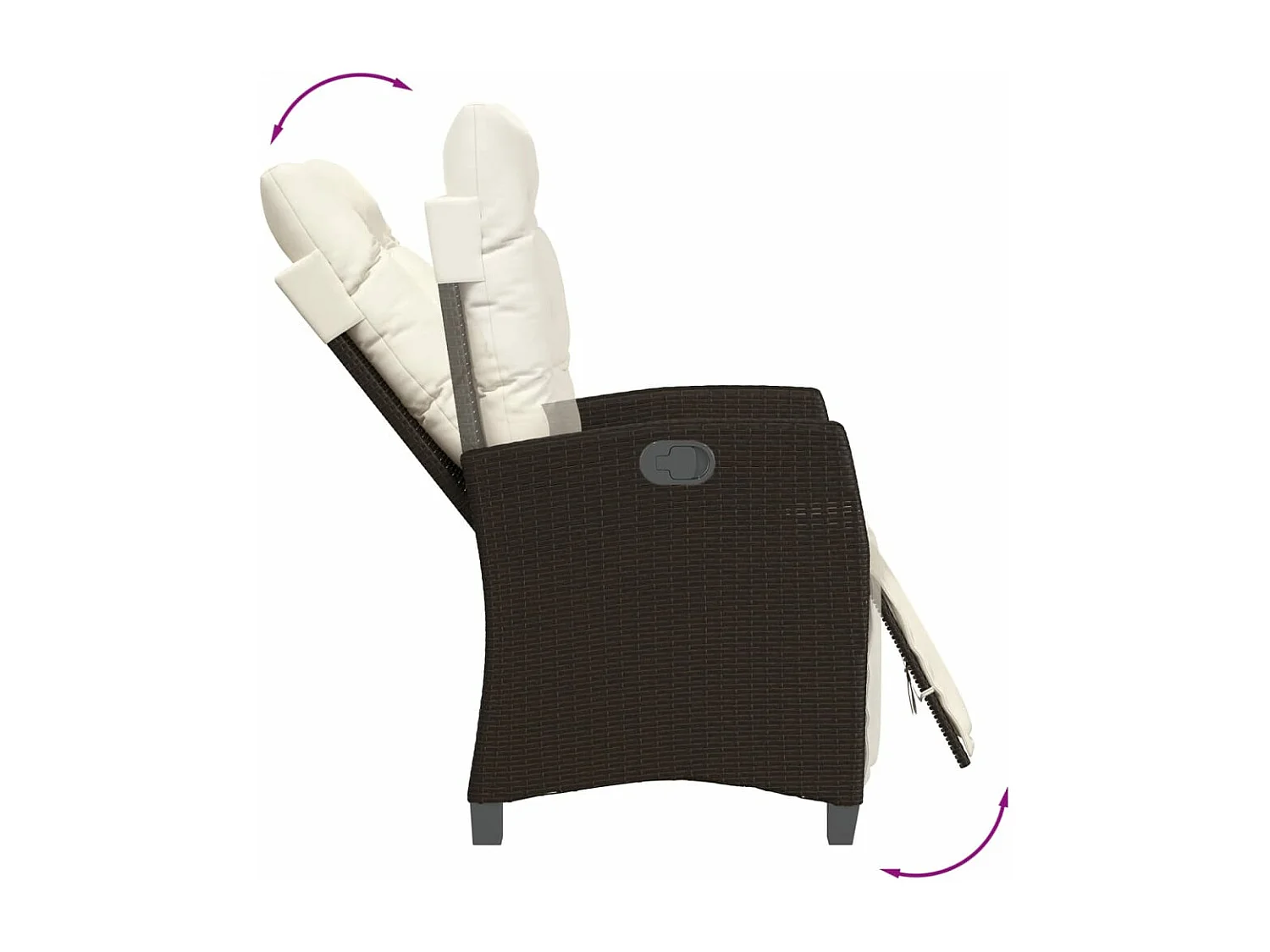 Ensemble à manger de jardin et coussins 9 pcs marron poly rotin