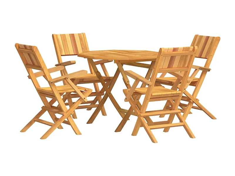 Ensemble à manger de jardin 5 pcs Bois de teck massif