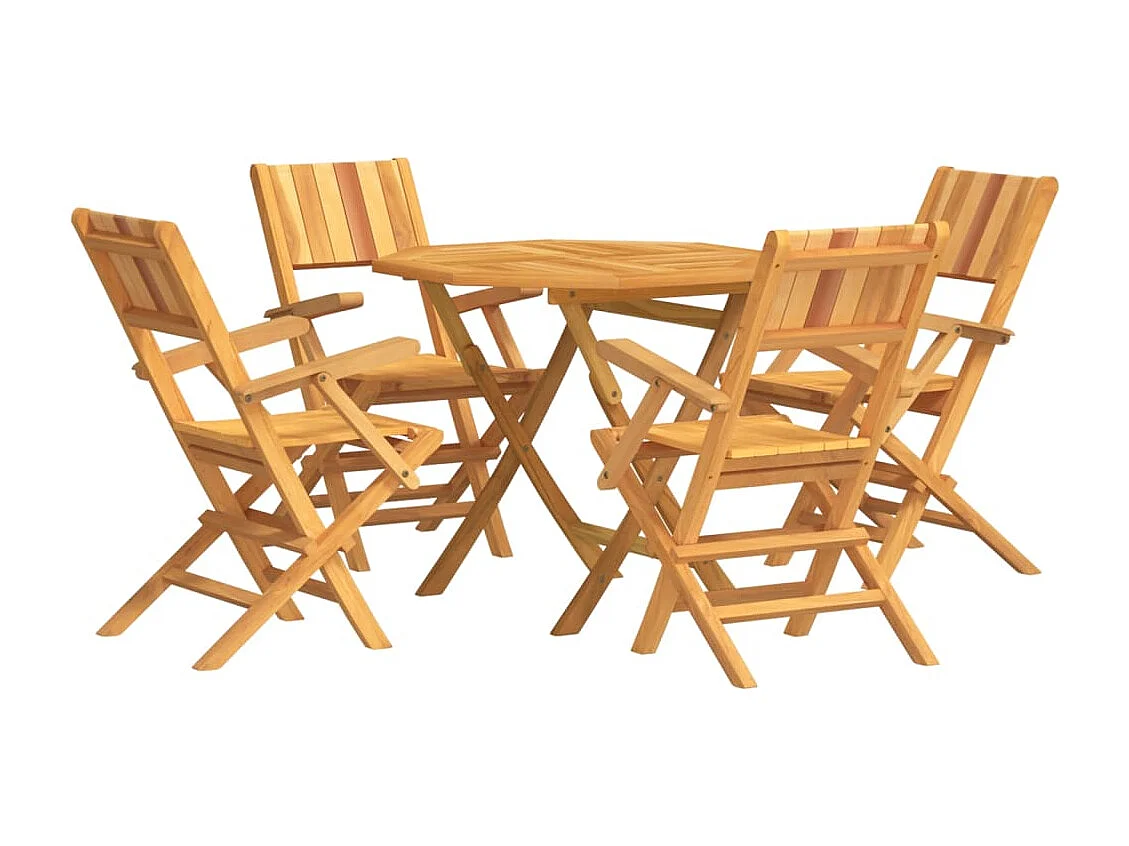 Ensemble à manger de jardin 5 pcs Bois de teck massif