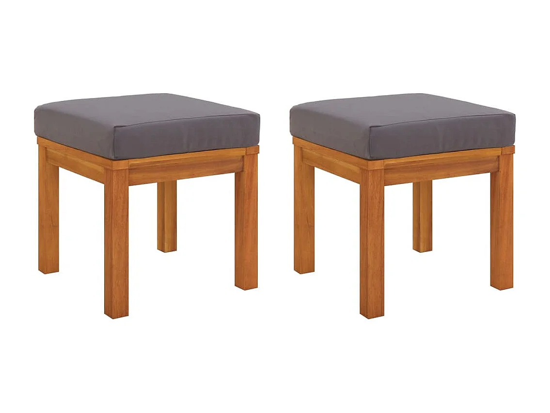 Ensemble à manger de jardin 3 pcs et coussins Acacia solide