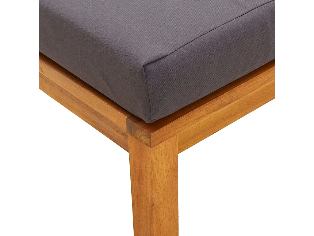 Ensemble à manger de jardin 3 pcs et coussins Acacia solide