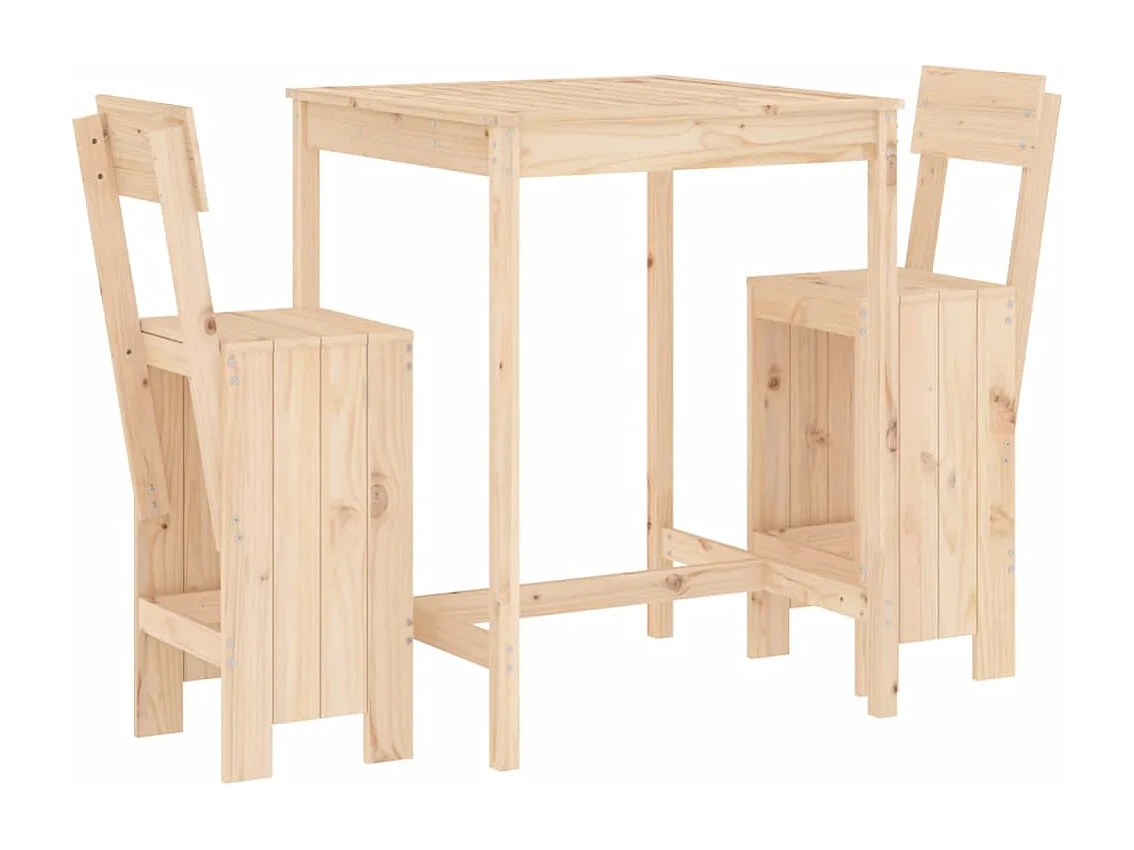 Ensemble de bar de jardin 3 pcs bois de pin massif