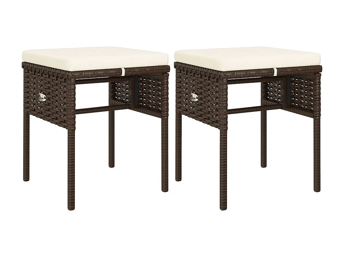 Salon de jardin 6 pcs avec coussins Marron Résine tressée