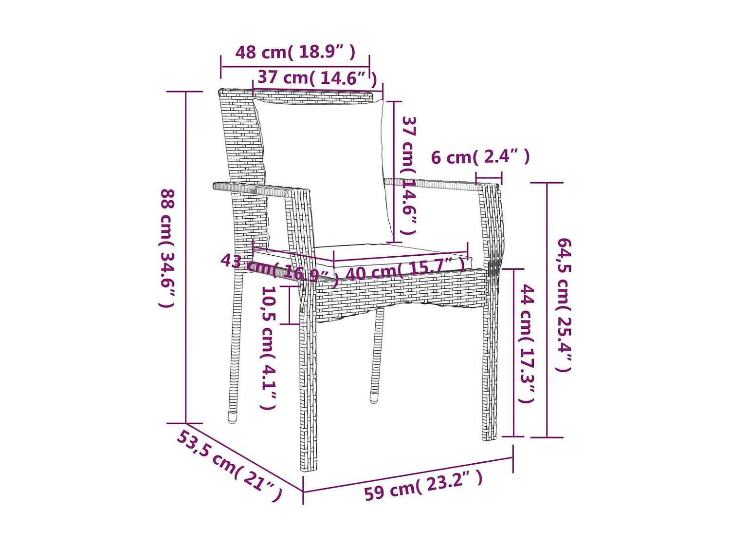 Ensemble à manger de jardin 9 pcs coussins gris résine tressée
