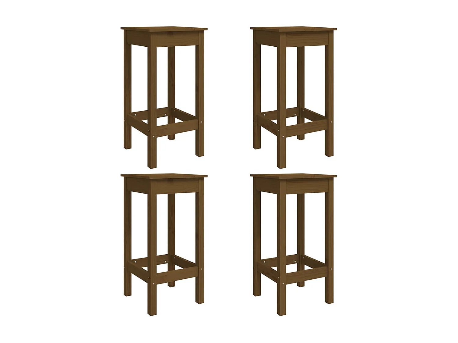 Ensemble de bar de jardin 5 pcs marron miel bois de pin massif