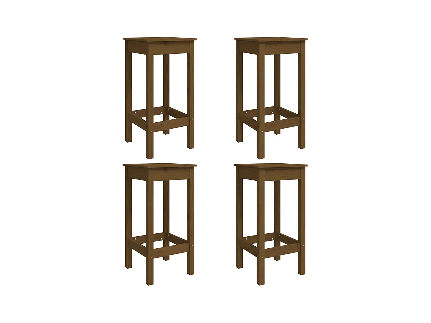 5-delige Tuinbarset massief grenenhout honingbruin