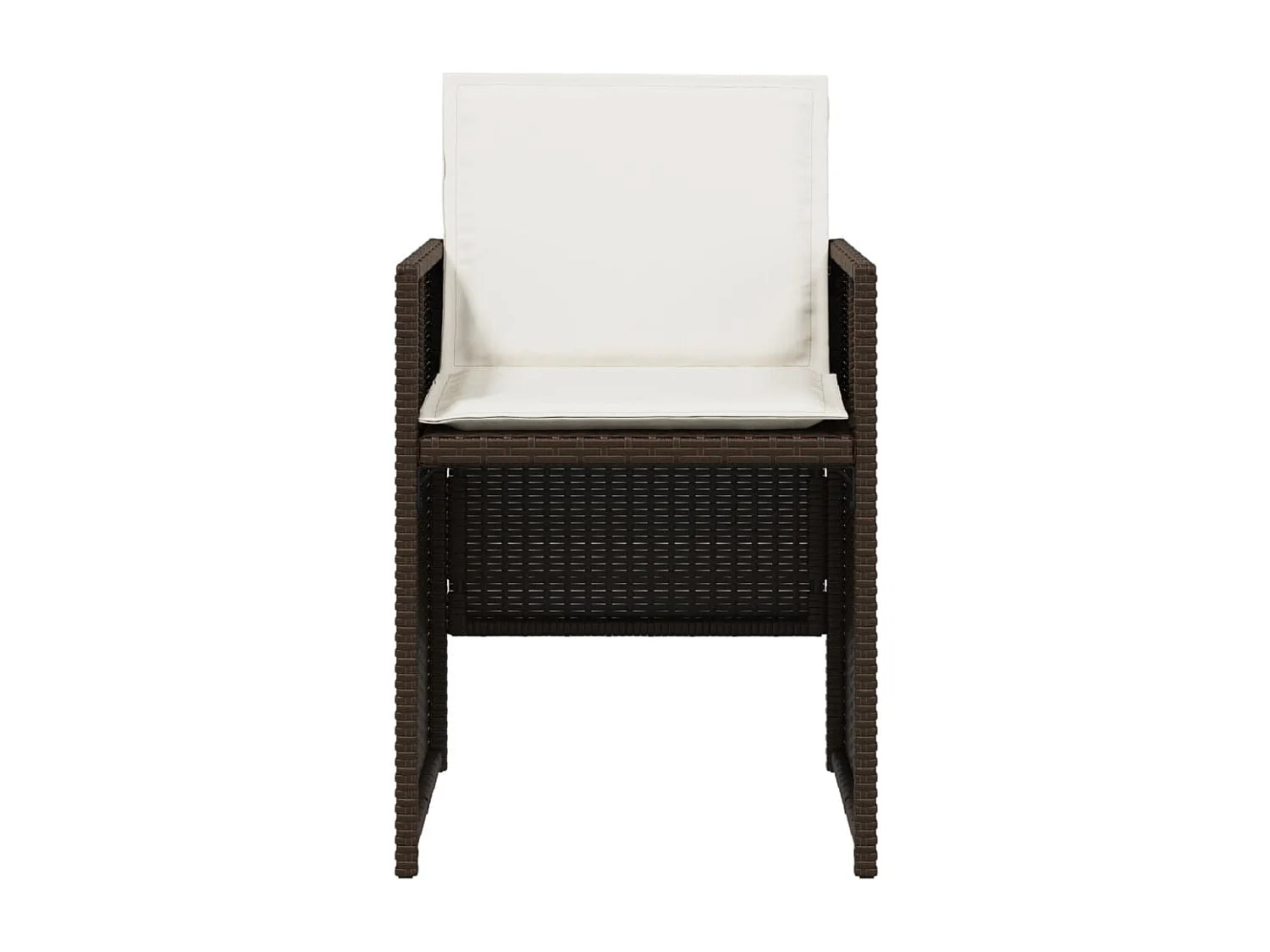 Ensemble à manger de jardin 5 pcs et coussins marron poly rotin