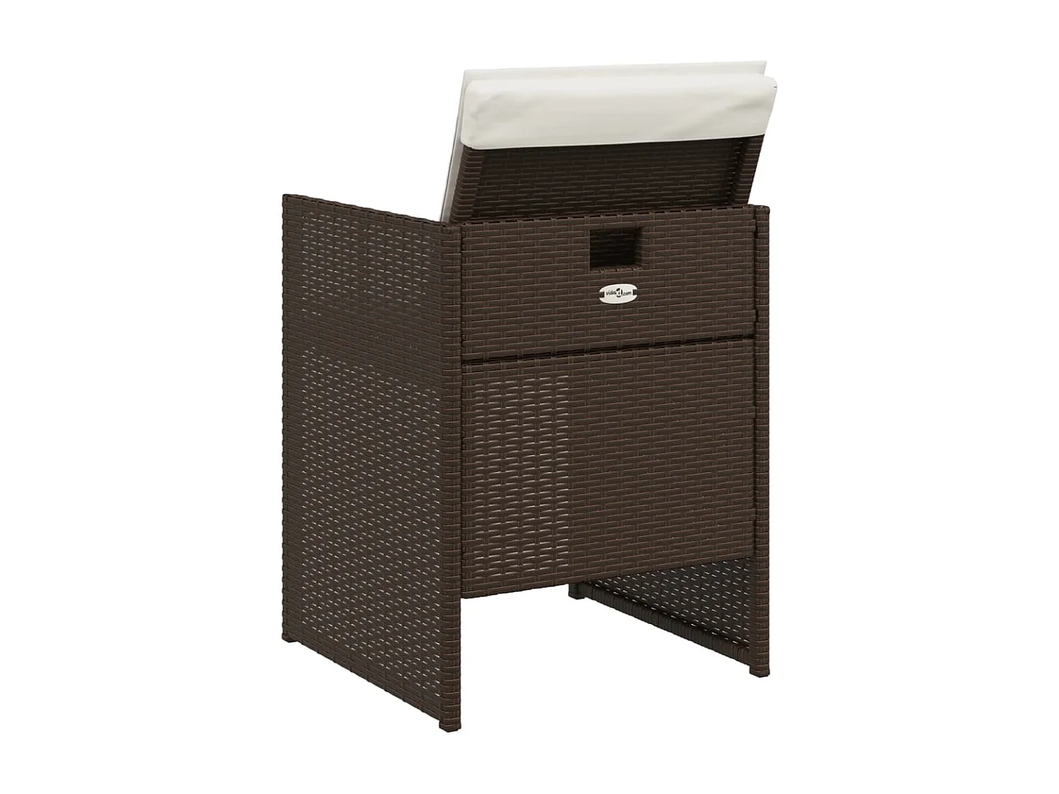 Ensemble à manger de jardin 5 pcs et coussins marron poly rotin