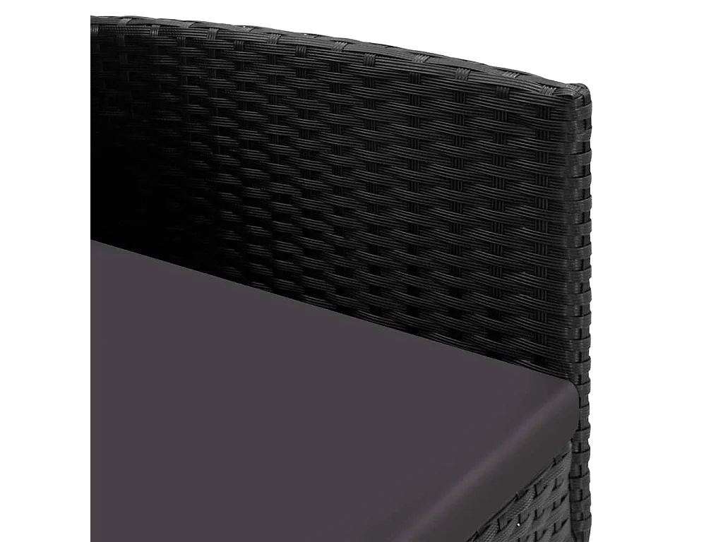 Ensemble à manger de jardin 5 pcs noir résine tressée et acier