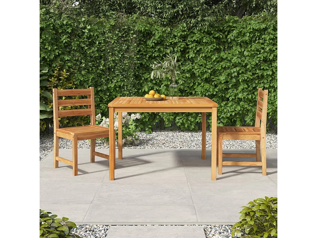Ensemble à manger de jardin 3 pcs Bois de teck massif