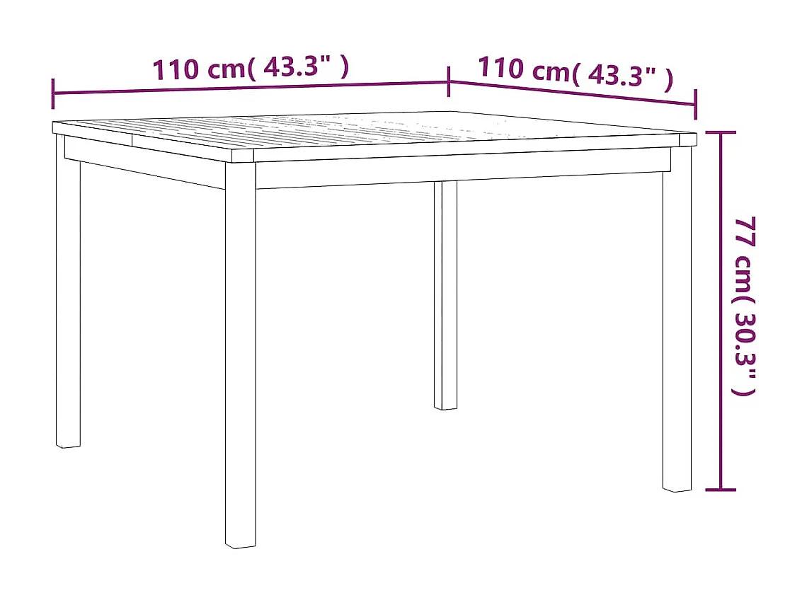 Ensemble à manger de jardin 3 pcs Bois de teck massif
