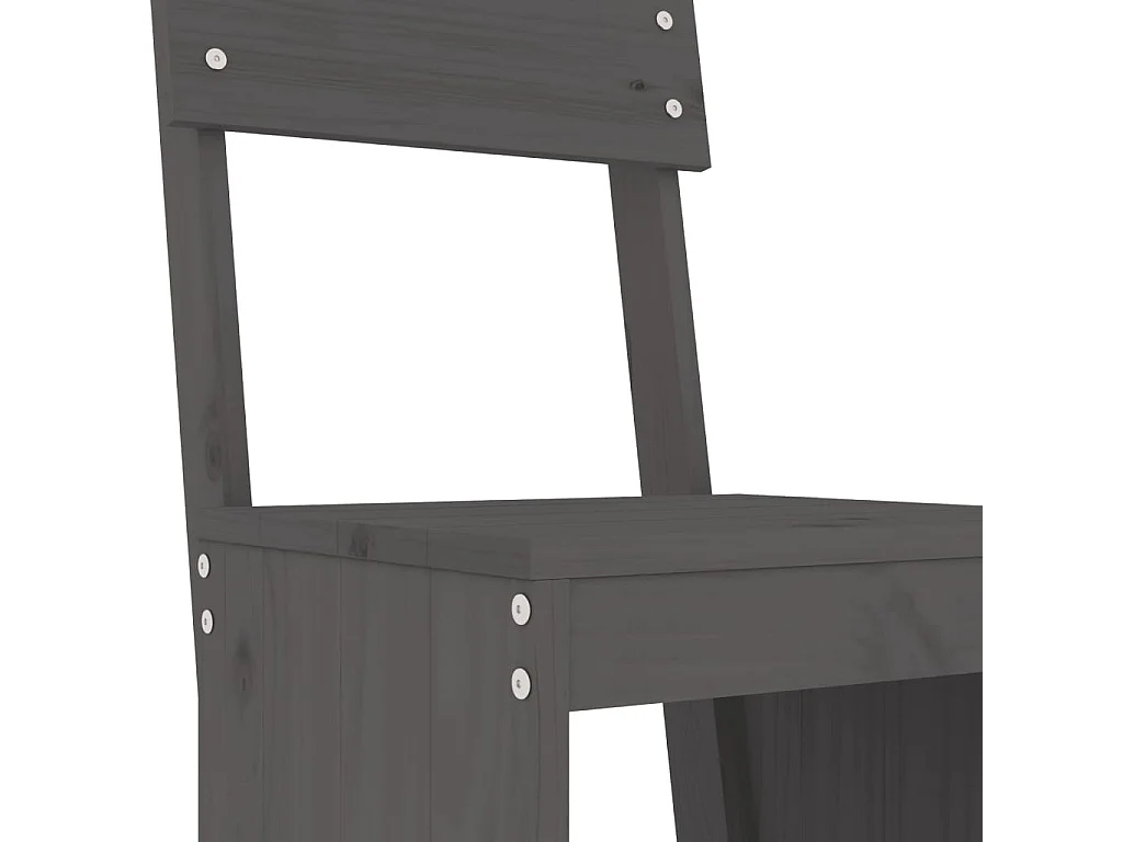 Ensemble de bar de jardin 3 pcs gris bois de pin massif